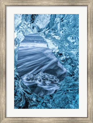 Framed Looking Through Ice, Iceland Print
