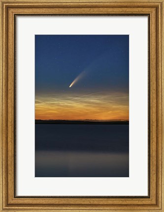 Framed Comet NEOWISE With Noctilucent Clouds Above Deadhorse Lake Print