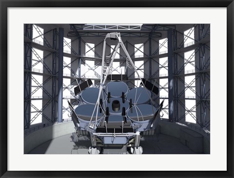 Framed Giant Magellan Telescope, Front View With Enclosure Print