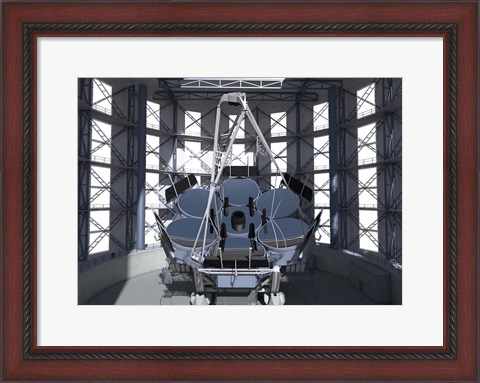 Framed Giant Magellan Telescope, Front View With Enclosure Print