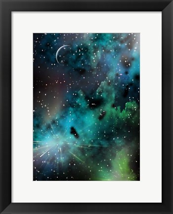 Framed Vivid Colors in Deep Space Print