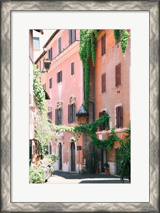 Framed Pink Buildings in Rome Print