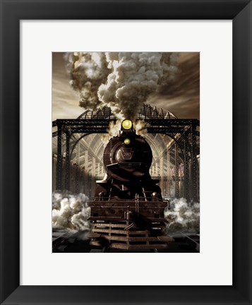 Framed Industrial age of Steam Engine Print