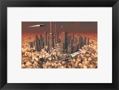 Framed Futuristic City Print