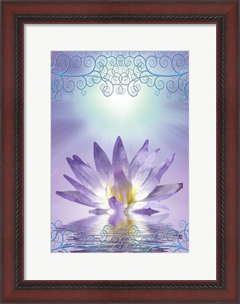 Framed Lotus With Decorative Edging Print