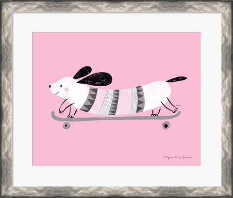 Framed Pink Dog Print