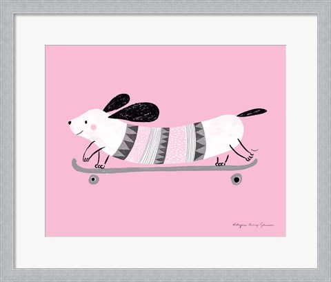 Framed Pink Dog Print