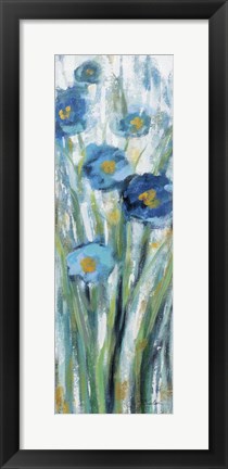 Framed Tall Blue Flowers I Print