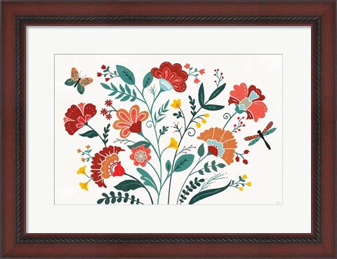 Framed Floral Style I Print