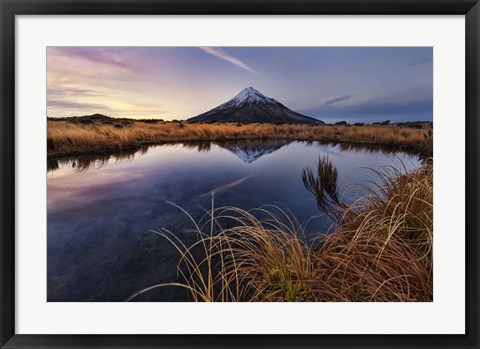 Framed Mount Taranaki: Morning Breeze Print