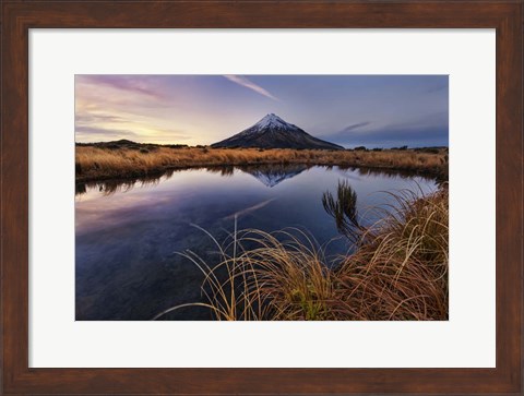 Framed Mount Taranaki: Morning Breeze Print