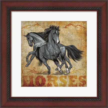 Framed Horses 01 Print