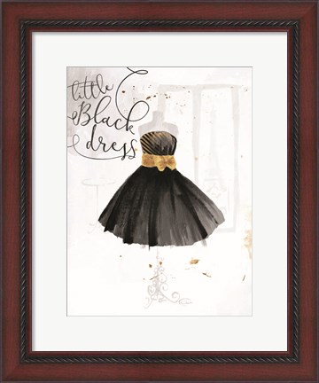 Framed Little Black Gold Dress Print