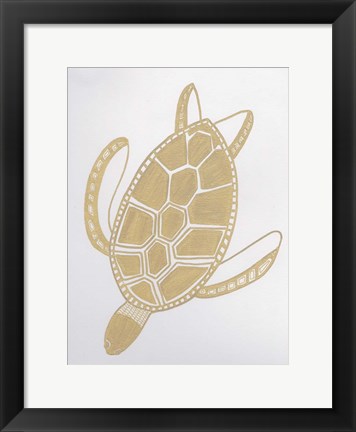 Framed Golden Sea Turtle Print