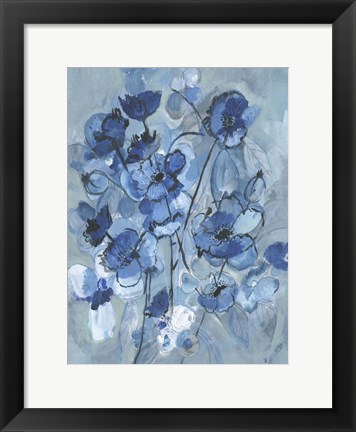 Framed Blue Hue Bouquet Print