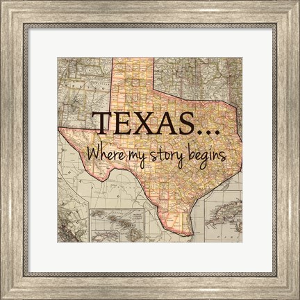 Framed Texas My Story Print