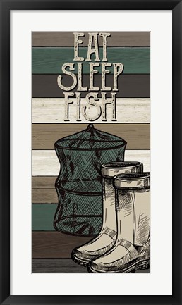 Framed Fishing Panel 3 Print