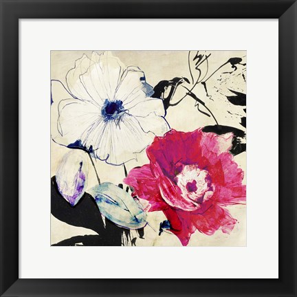 Framed Colorful Floral Composition II (detail) Print