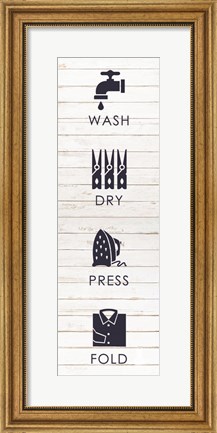 Framed Laundry Navy Print