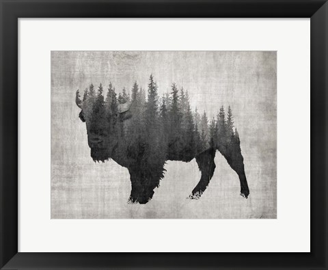 Framed Pine Bison Print