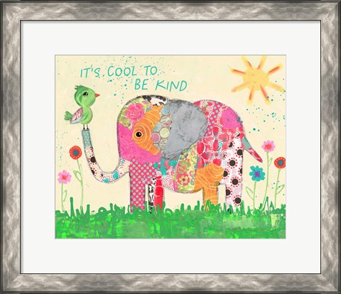 Framed Cool To Be Kind Elephant Print