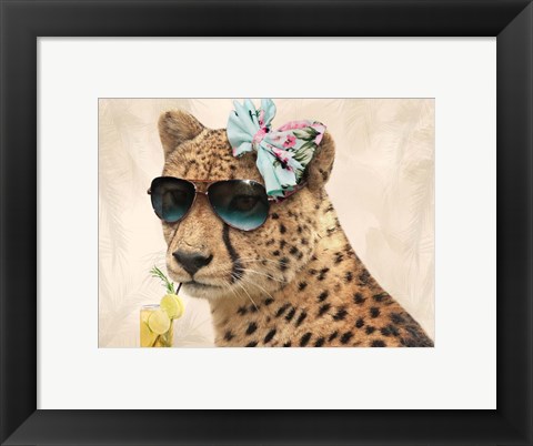 Framed Cool Safari Cat Print
