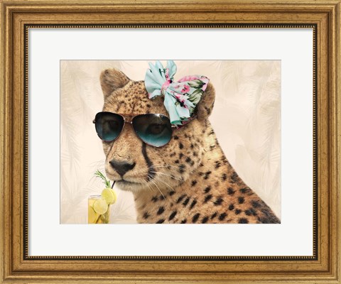 Framed Cool Safari Cat Print