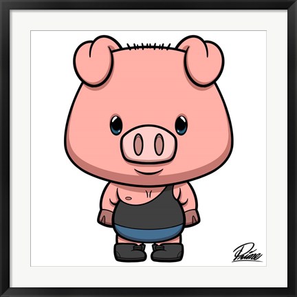 Framed Preston Pig Print