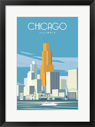 Framed Chicago from Lake Michigan Print