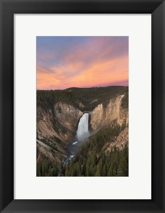 Framed Lower Falls of the Yellowstone River II Print