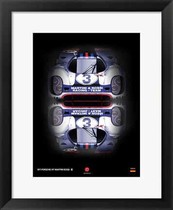 Framed Porsche 917 Martini Rossi Print