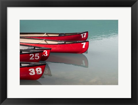 Framed Canoes on the Lake Print
