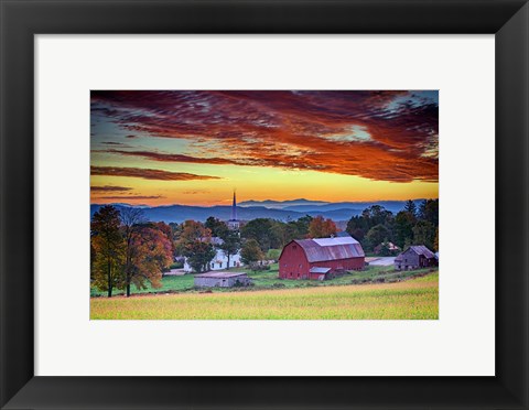 Framed Dawn in Peacham, VT Print