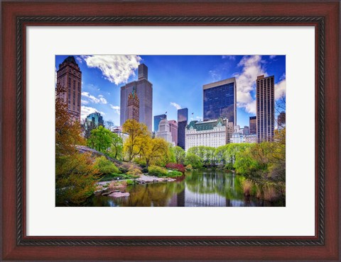 Framed Central Park South from Gapstow Bridge Print