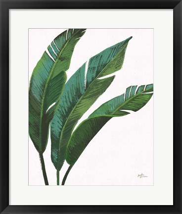 Framed Emerald Banana Leaves I Print