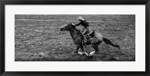 Framed Rodeo II BW Print