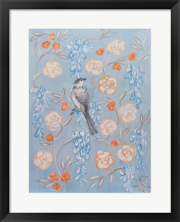 Framed Heirloom Chinoiserie Bird I Print