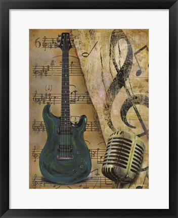 Framed Guitar II Print