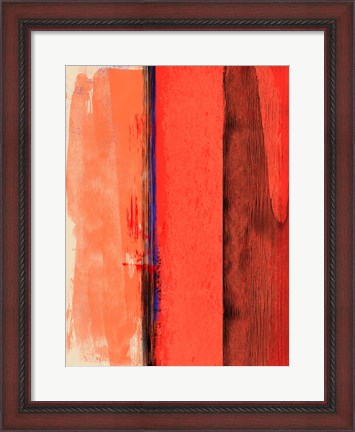 Framed Red and Orange Abstract Composition I Print
