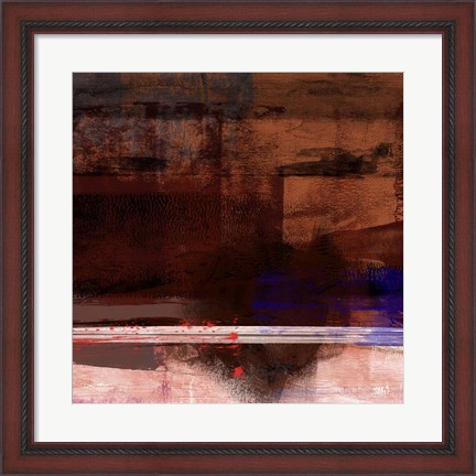 Framed Brown and White Abstract Composition I Print