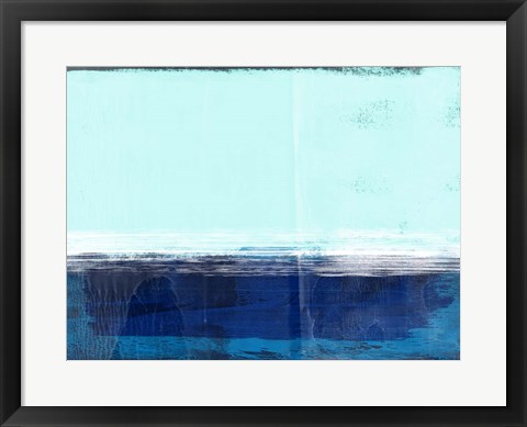 Framed Abstract Blue and Turquoise I Print