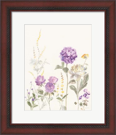 Framed Picket Fence Flowers II Pastel Print