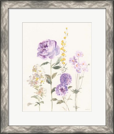 Framed Picket Fence Flowers I Pastel Print