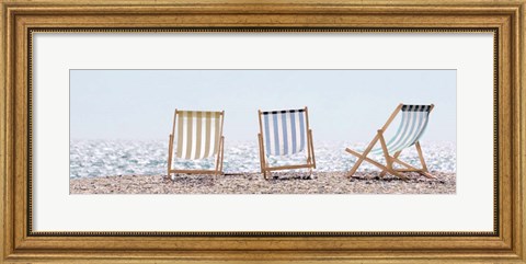 Framed Beach Chairs Print