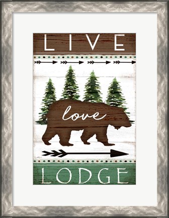 Framed Live, Love, Lodge Print