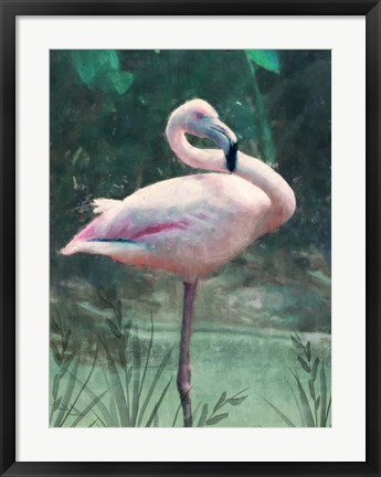 Framed Peach Flamingo Print