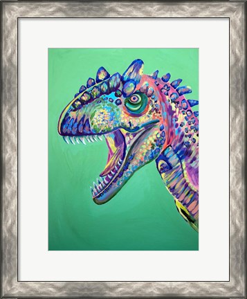 Framed Green Dinosaur Print