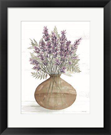 Framed Lavender Vase Print