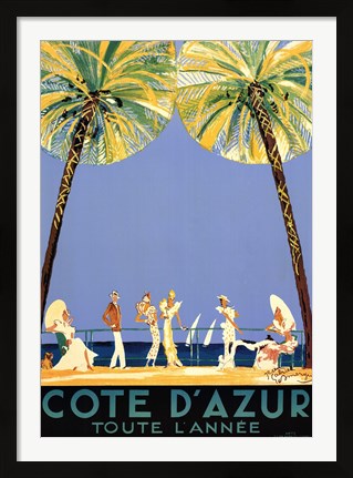 Framed Cote d&#39;Azur Print