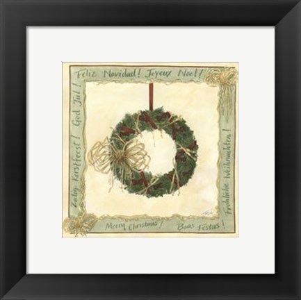 Framed Raffia Wreath II Print